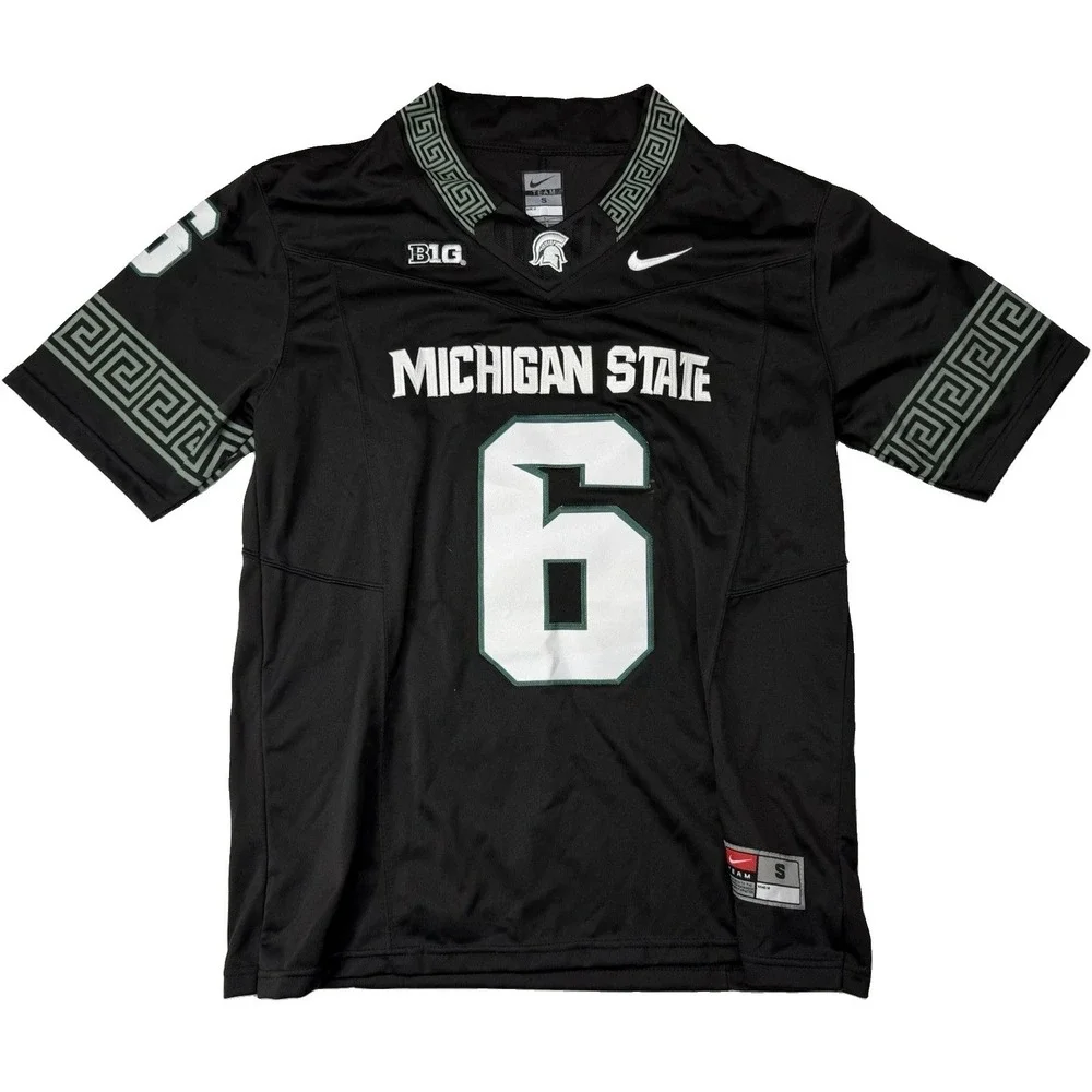 Nike Michigan State Spartans Black Dri-FIT Football Jersey Small FD5448-010